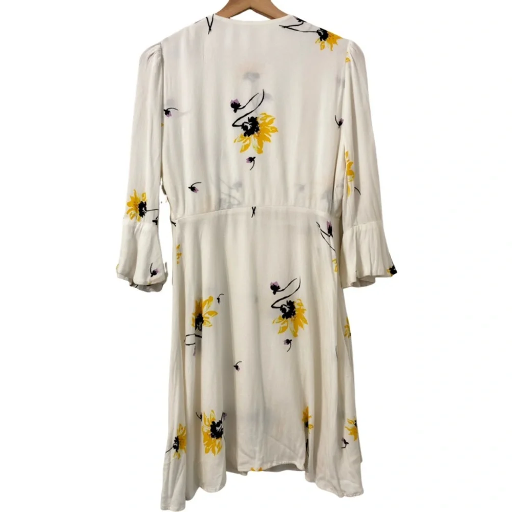 FREE PEOPLE Time On My Side Floral Wrap Mini Dress in White Size XS